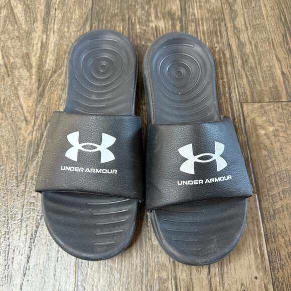 Under Armour Boy's Ansa Fix Slides Black 7Y - Picture 1 of 3